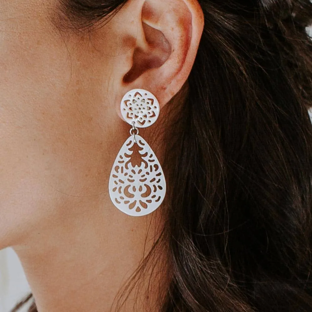 Erykah Lace Shell Earrings