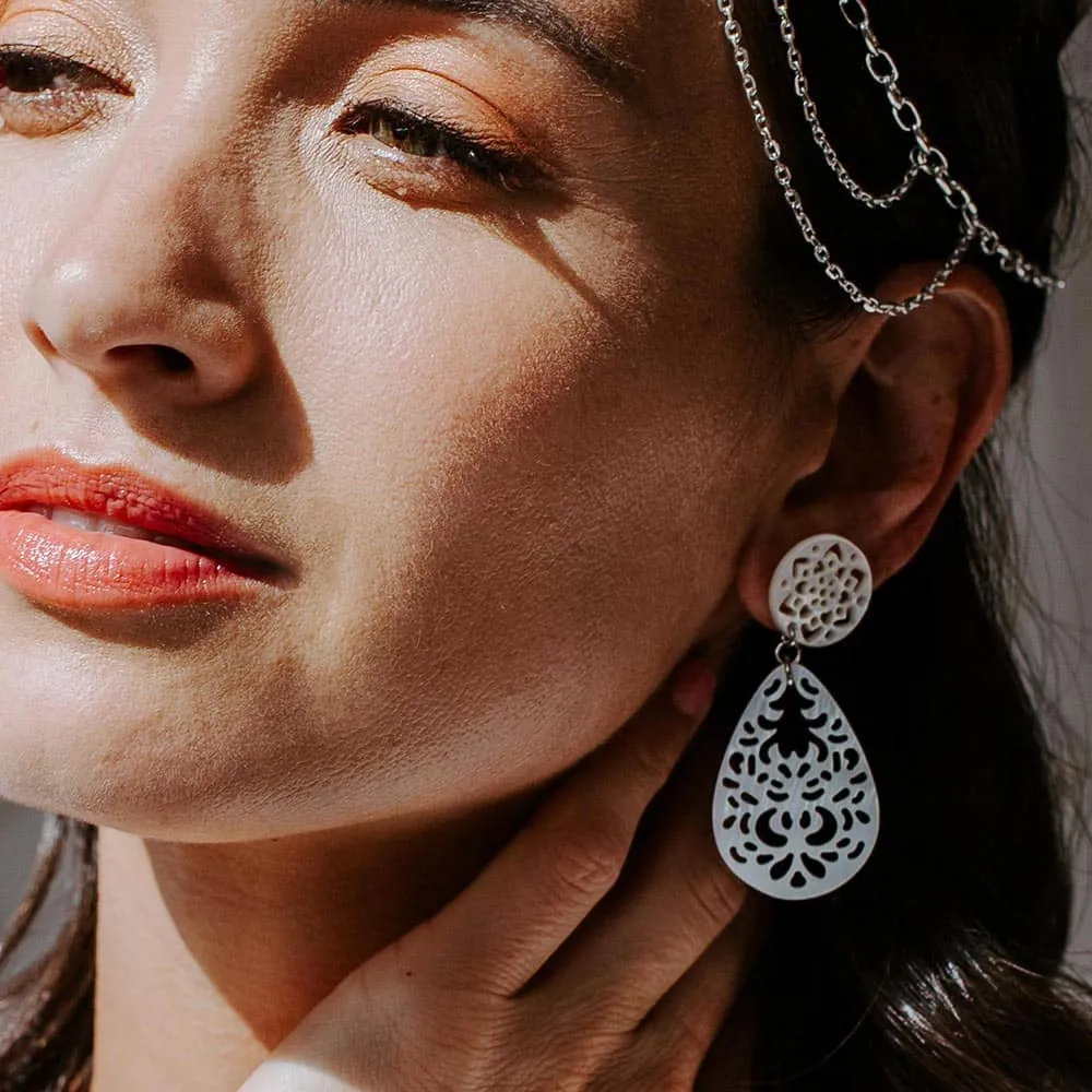 Erykah Lace Shell Earrings