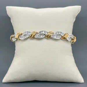 Estate 10K TT Gold 2.76ctw I-J/SI1-I1 Diamond Bracelet