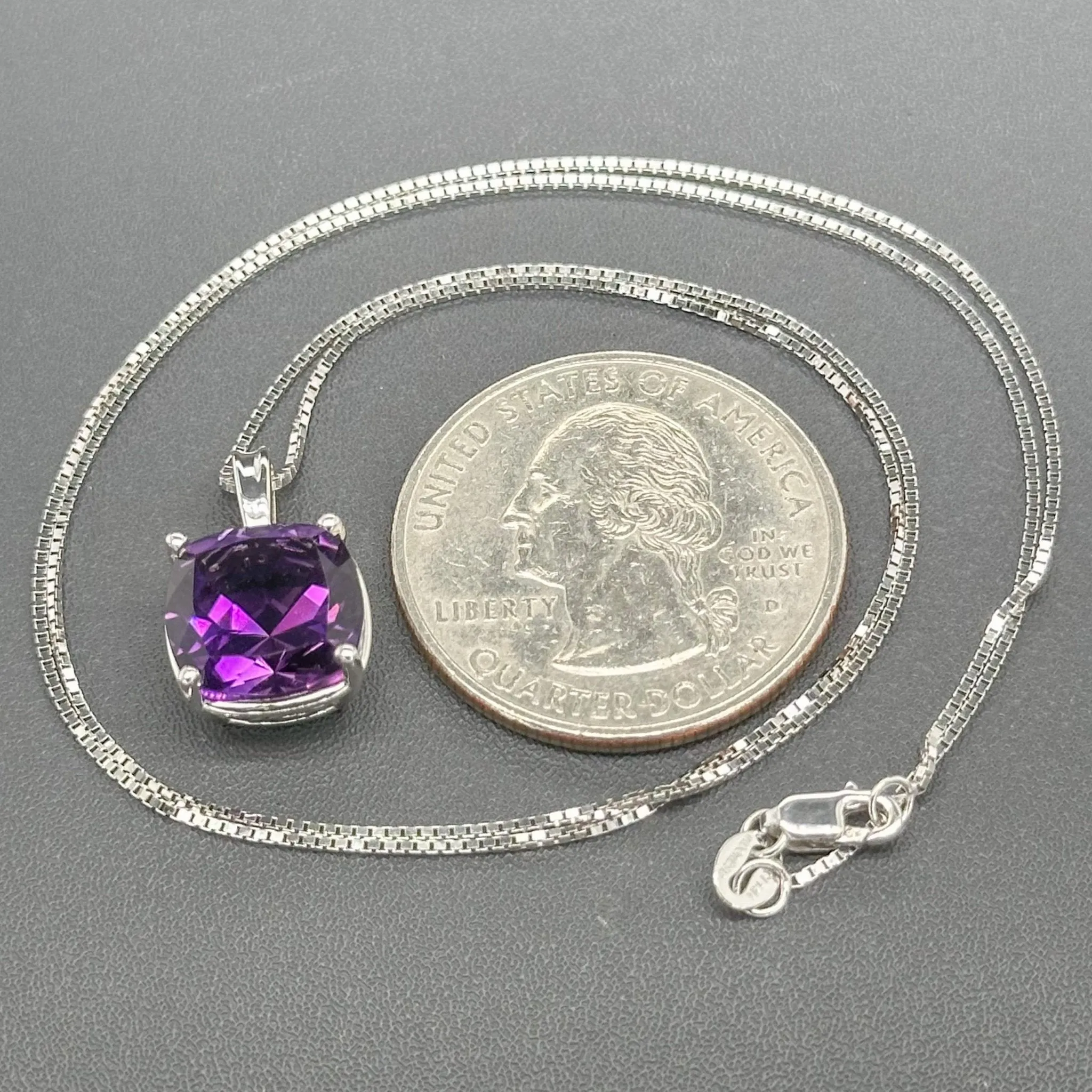Estate 14K W Gold 4.30ct Amethyst Pendant