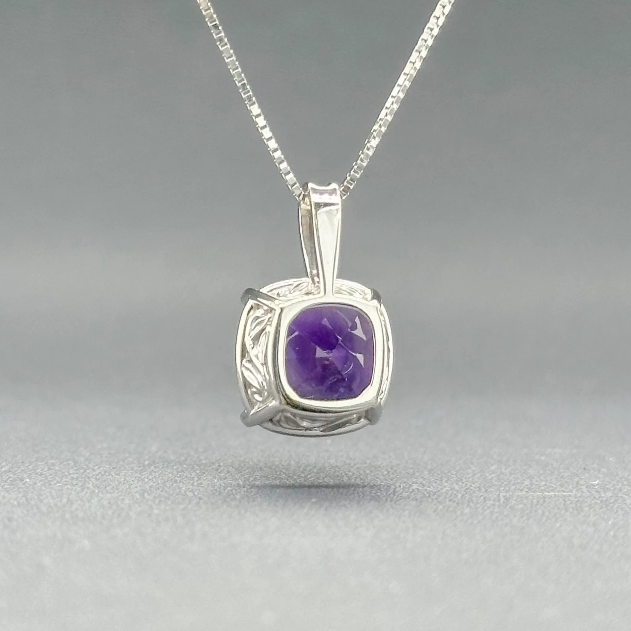 Estate 14K W Gold 4.30ct Amethyst Pendant