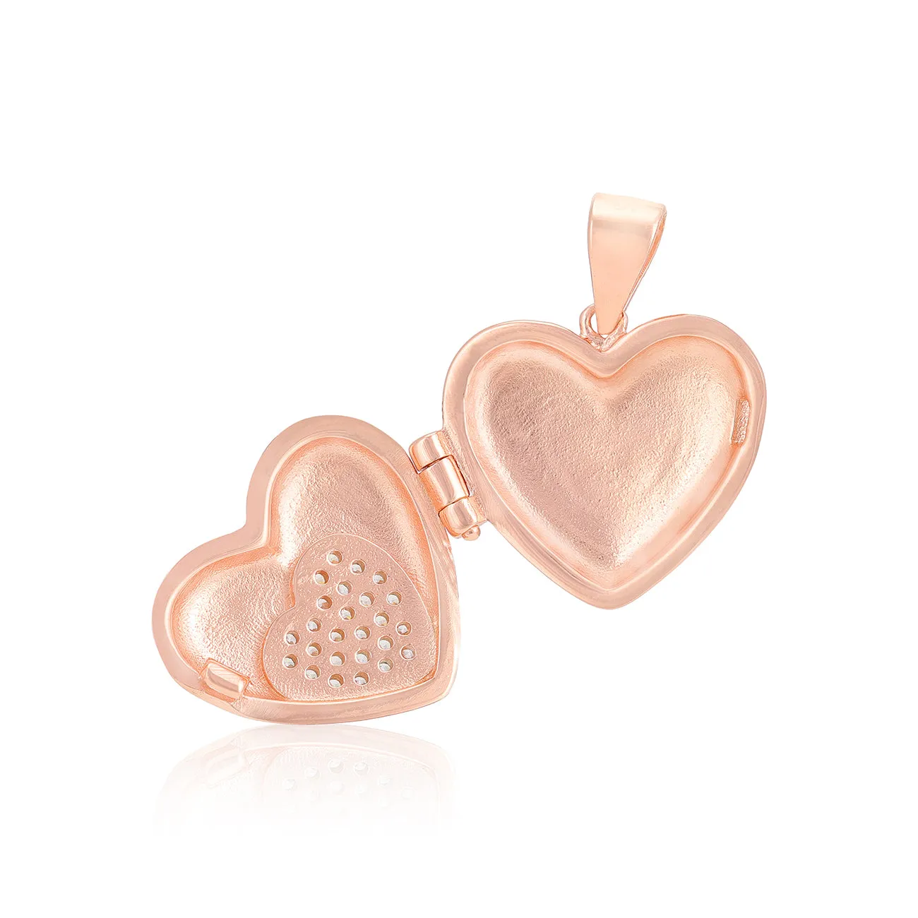 Ethereal Radiance Rose Gold Plated Locket Subtle Centre Stone Pendants