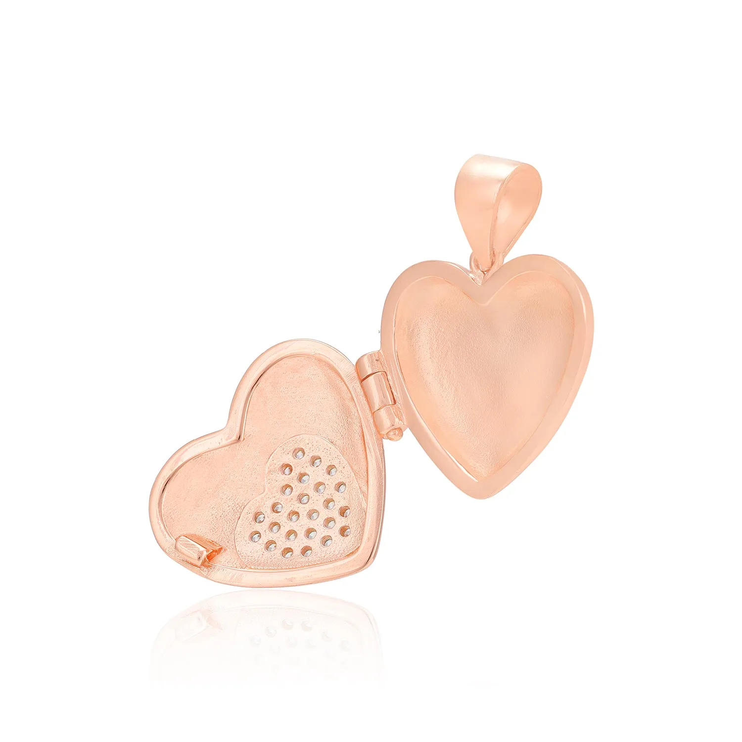 Ethereal Radiance Rose Gold Plated Locket Subtle Centre Stone Pendants