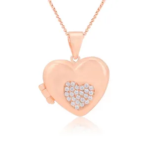 Ethereal Radiance Rose Gold Plated Locket Subtle Centre Stone Pendants