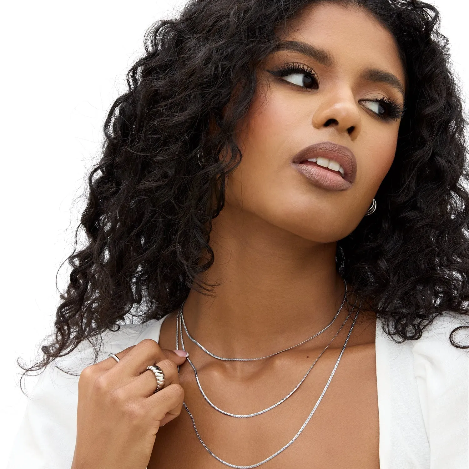 Fine Snake Chain Necklace (Silver)