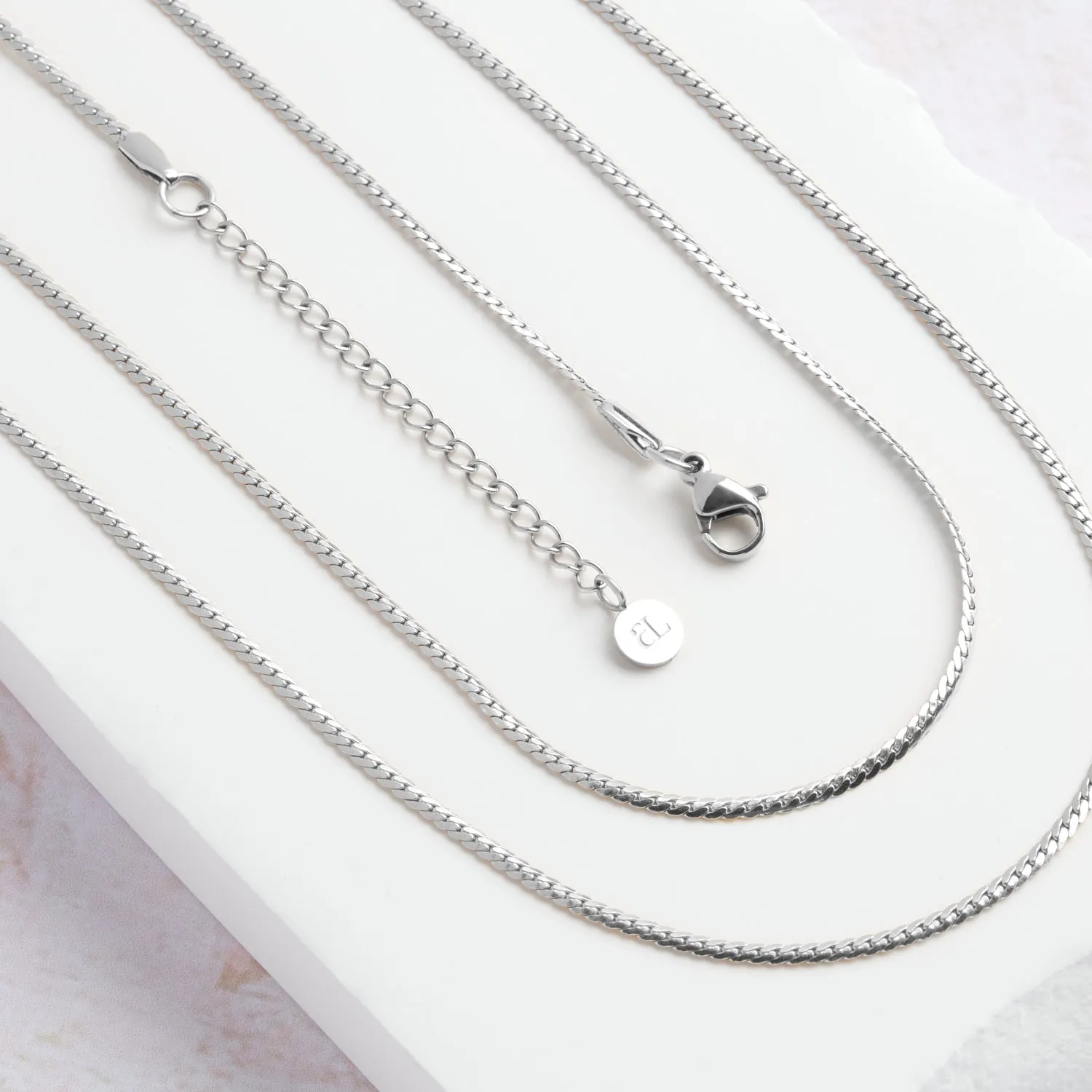 Fine Snake Chain Necklace (Silver)