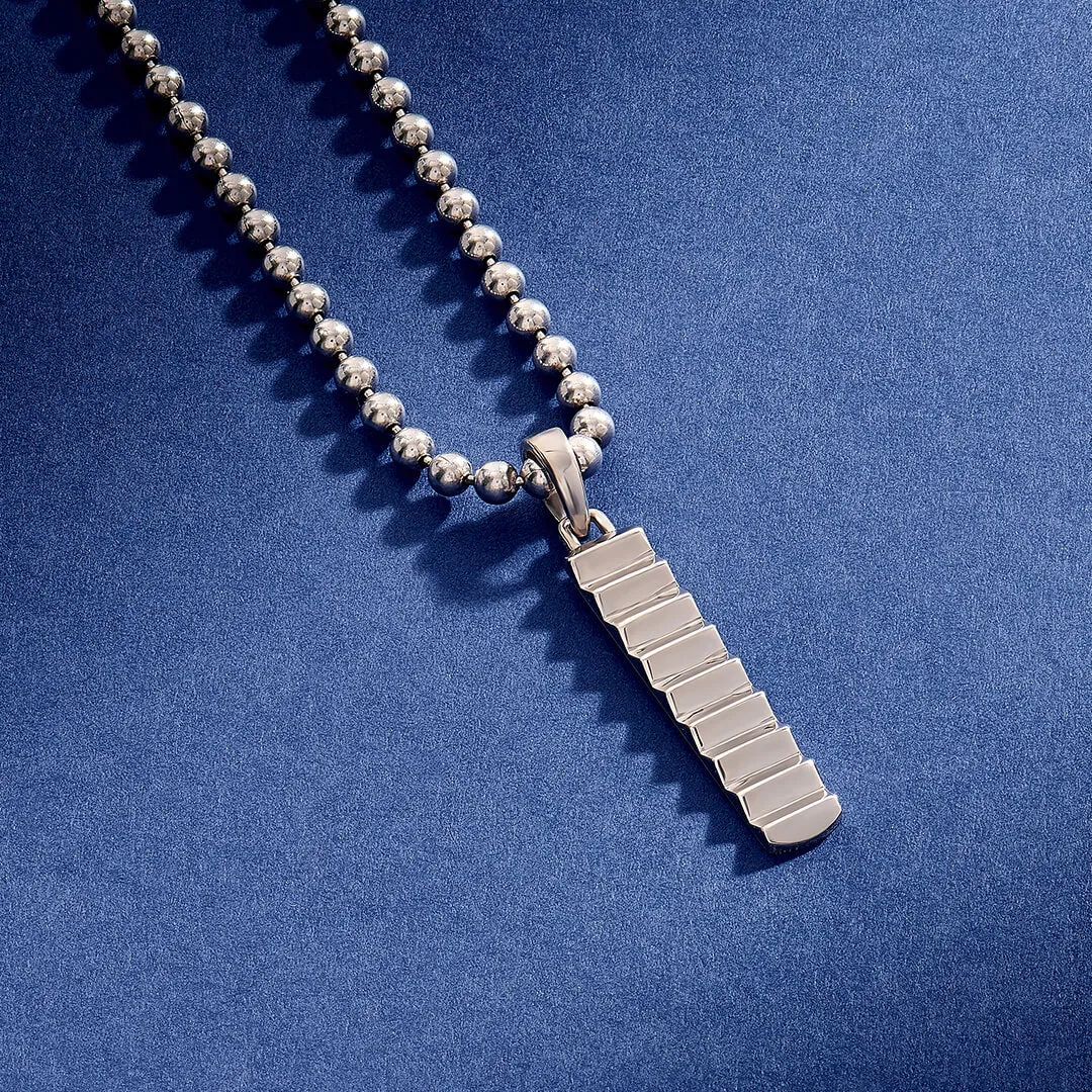 Gear Tag Pendant in Silver