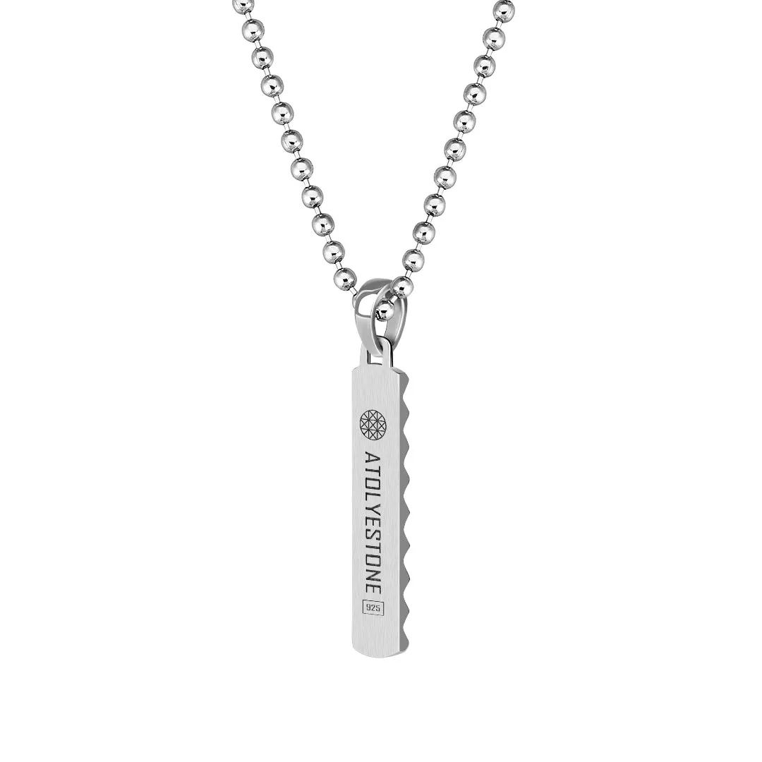 Gear Tag Pendant in Silver