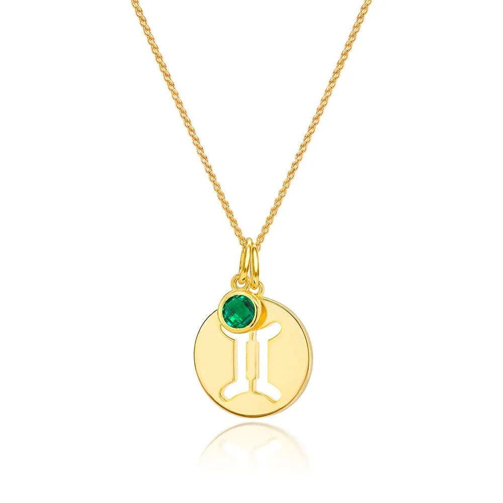 Gemini Zodiac Pendant Gold Plated