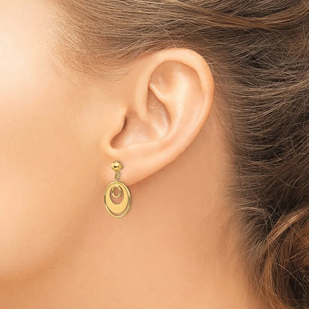 Gold Elegant Fancy Circle Post Earrings - Model YE1423