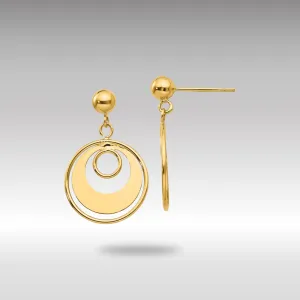 Gold Elegant Fancy Circle Post Earrings - Model YE1423