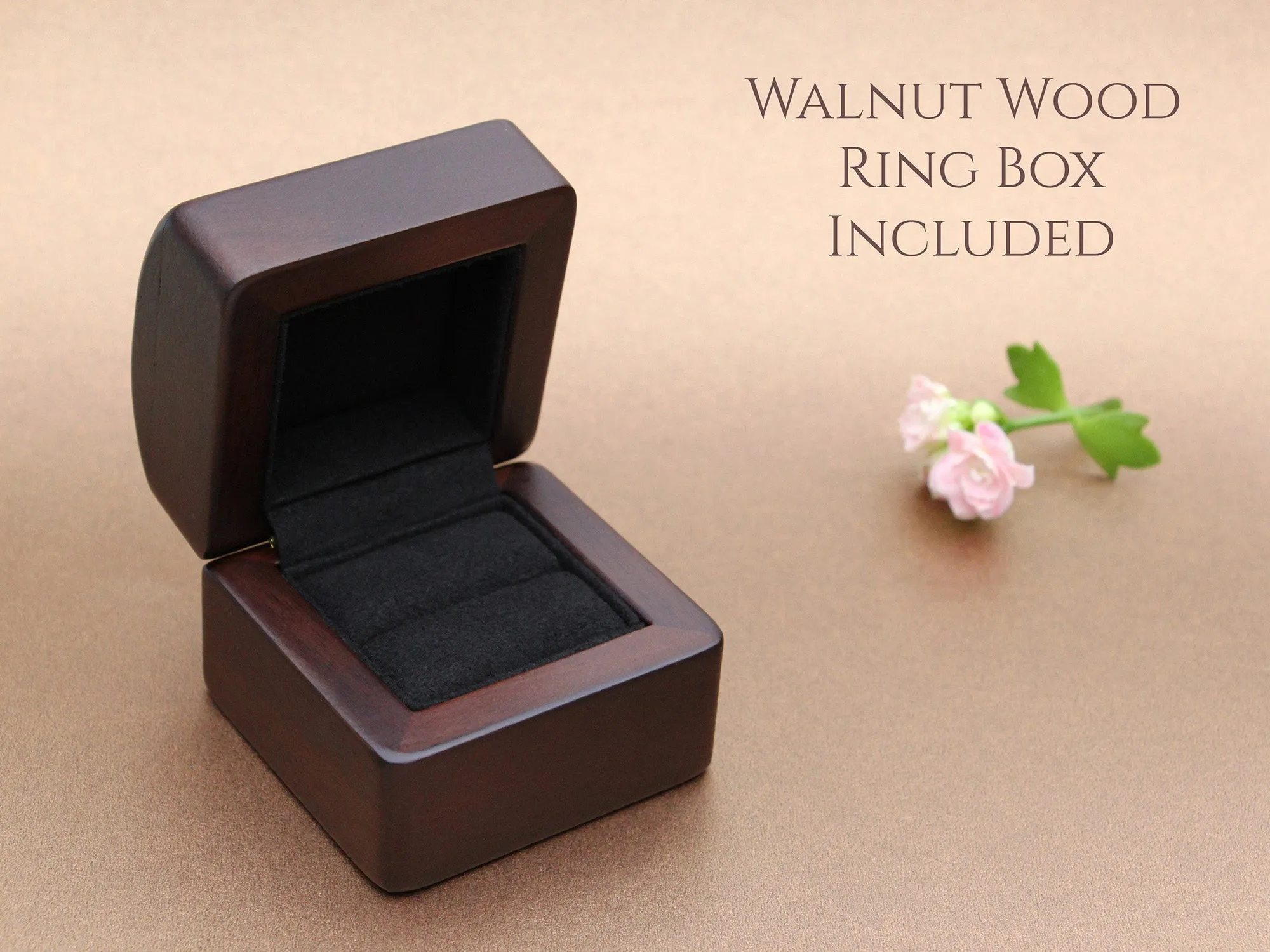 Gold Plated Tungsten Ring with Lab-Created Amethyst Inlay - 6MM