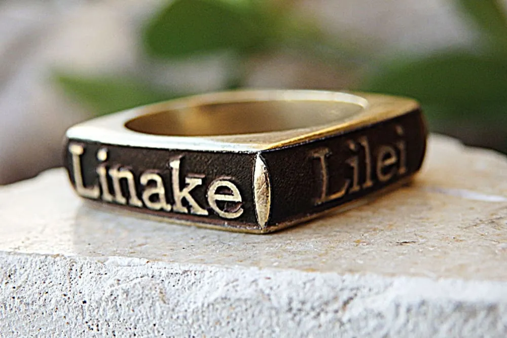 Gold Square Ring