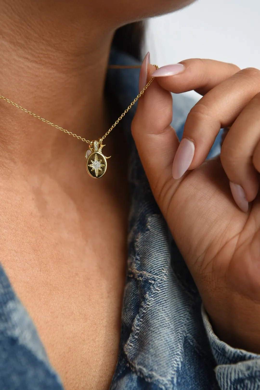 Golden Cz Astral Necklace