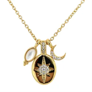Golden Cz Astral Necklace
