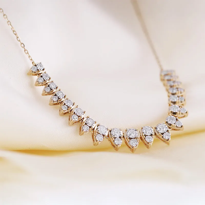 Graduated Teardrop Diamond Necklace