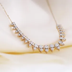 Graduated Teardrop Diamond Necklace