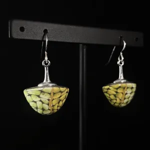 Handmade Millefiori Porcelain Growth Drop Earrings, Handmade - Blue Studio