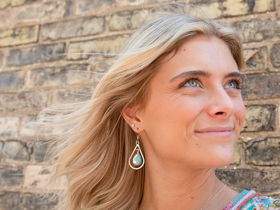 Hanging Turquoise Teardrop Earring