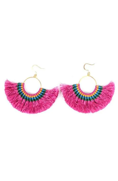 Hoop Tassel Earrings (Colors Available)