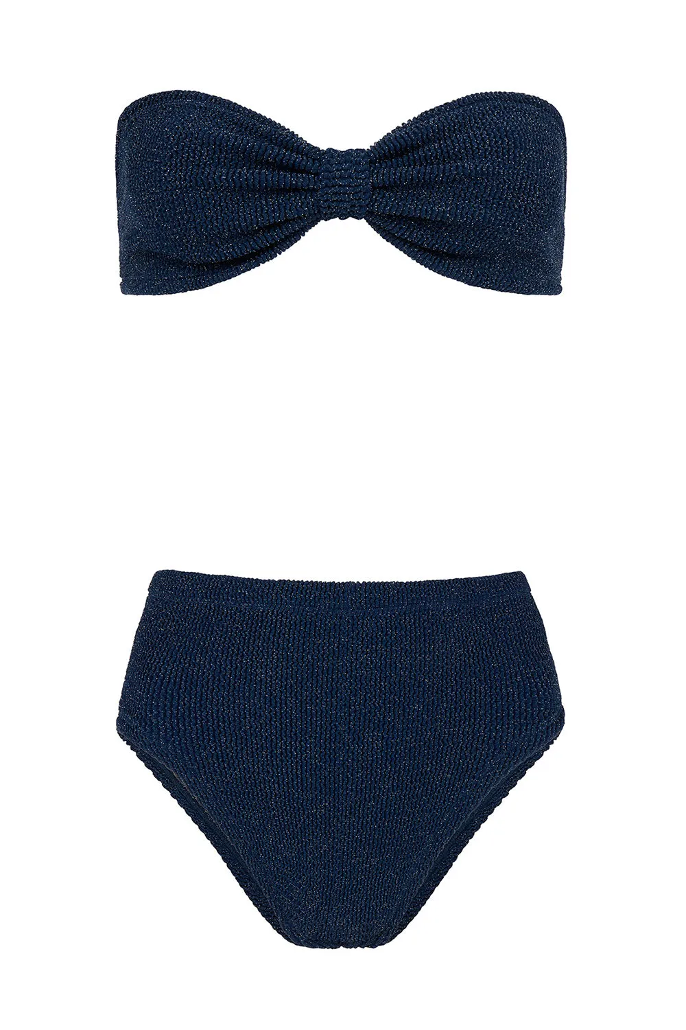 Hunza G Ruby Lurex Bikini in Navy/Silver