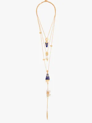 Iconic Sculpt Blue Layered Necklace
