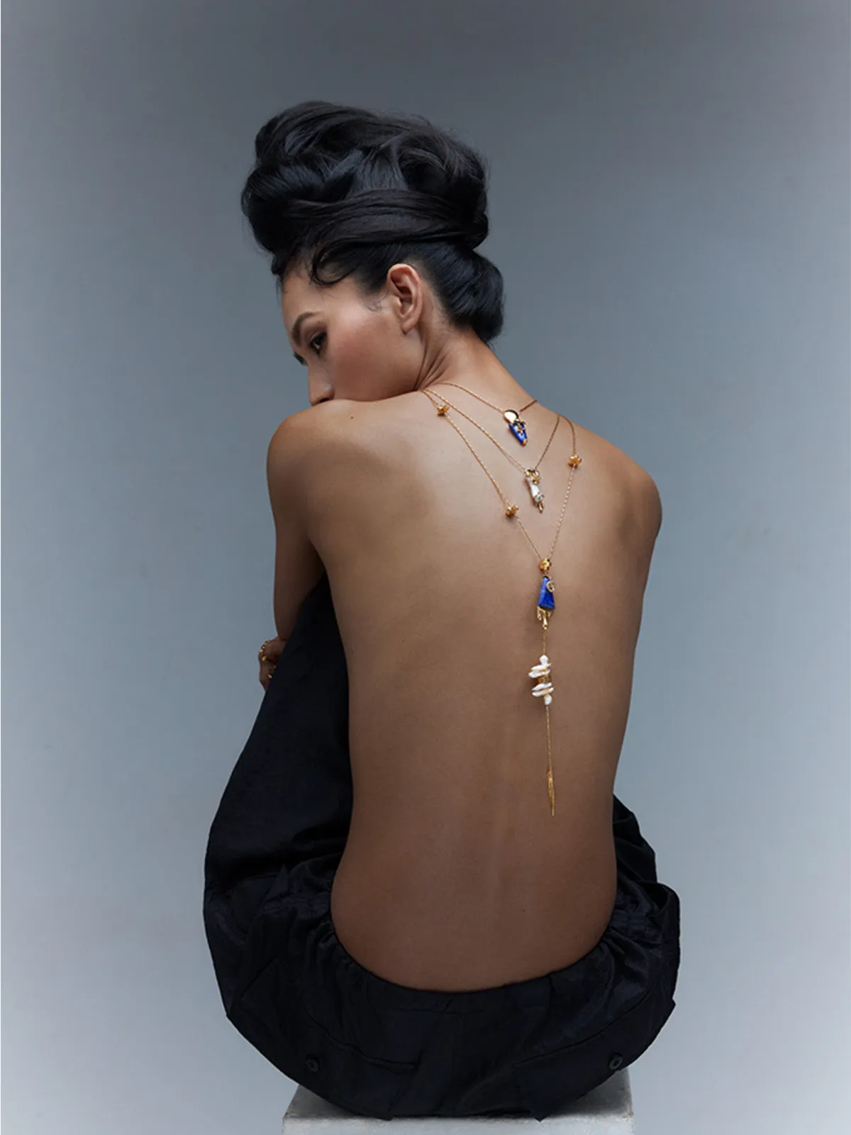 Iconic Sculpt Blue Layered Necklace