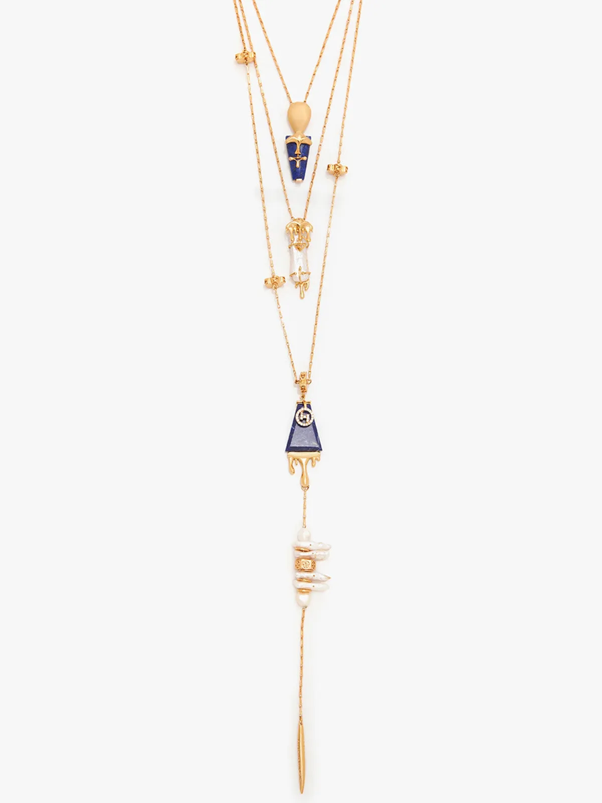 Iconic Sculpt Blue Layered Necklace