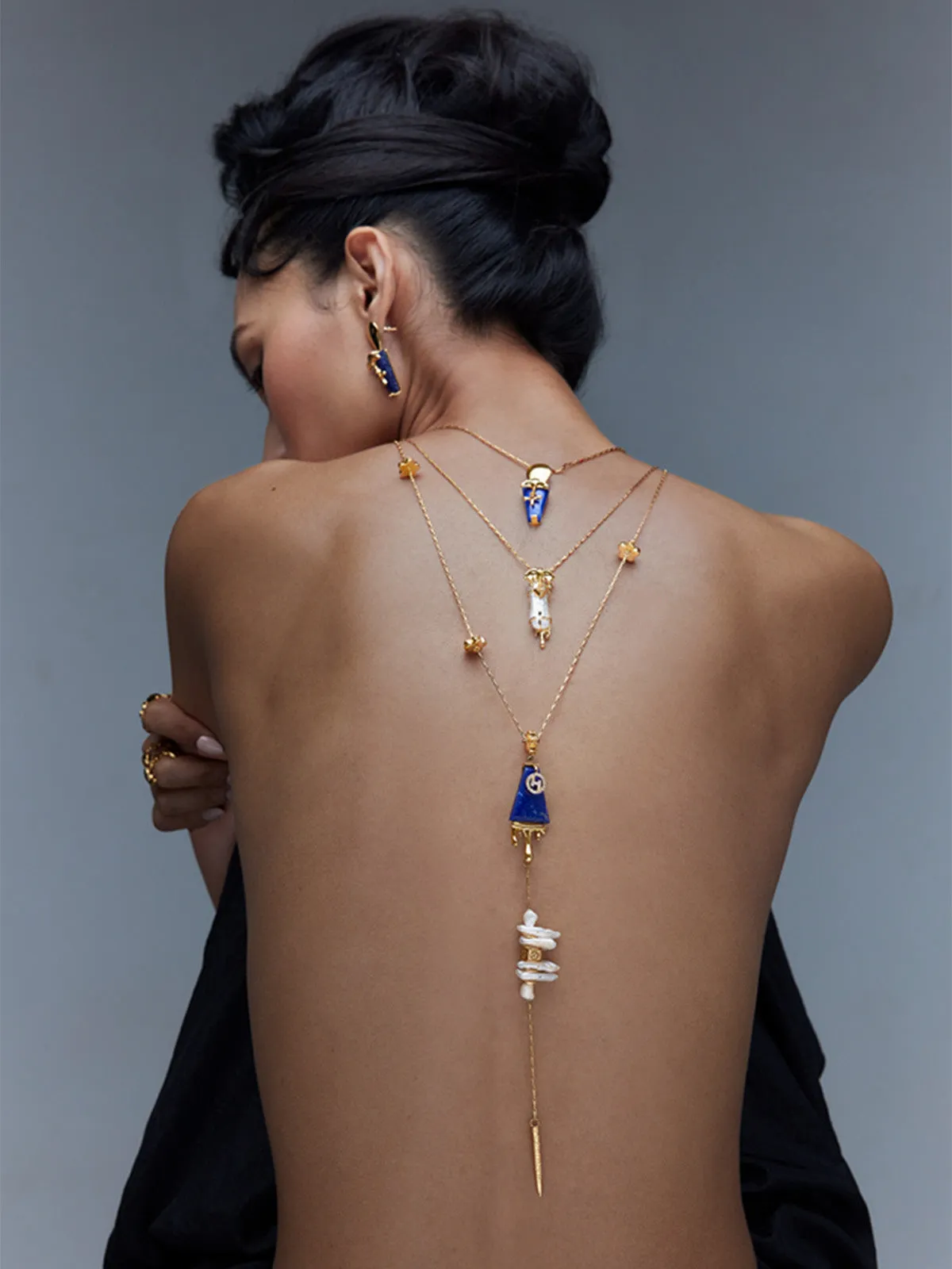 Iconic Sculpt Blue Layered Necklace
