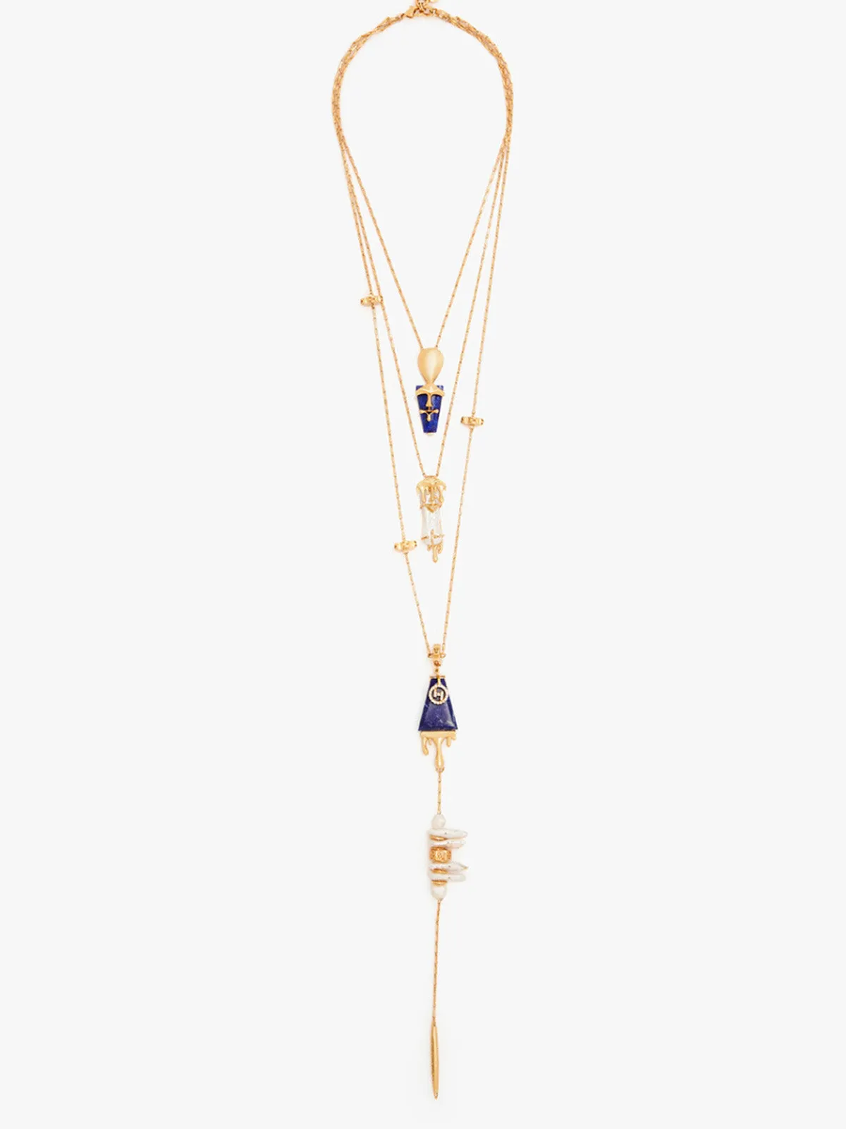 Iconic Sculpt Blue Layered Necklace