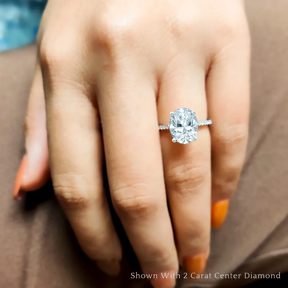 IGI Certified 1/2 - 5 Carat Lab Grown Diamond French Pave Women Engagement Ring 14K Gold