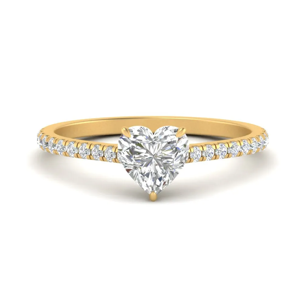 IGI Certified 1/2 - 5 Carat Lab Grown Diamond French Pave Women Engagement Ring 14K Gold
