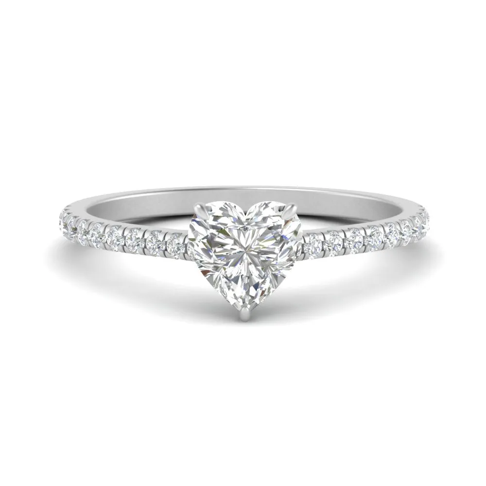 IGI Certified 1/2 - 5 Carat Lab Grown Diamond French Pave Women Engagement Ring 14K Gold