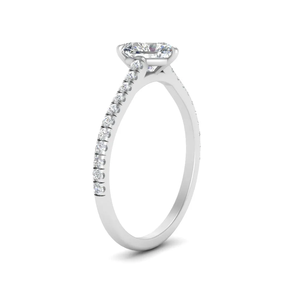 IGI Certified 1/2 - 5 Carat Lab Grown Diamond French Pave Women Engagement Ring 14K Gold