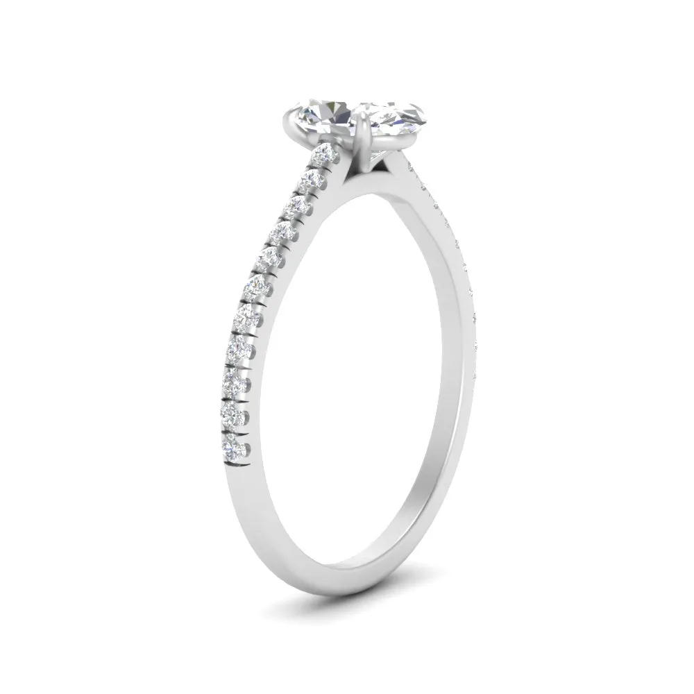 IGI Certified 1/2 - 5 Carat Lab Grown Diamond French Pave Women Engagement Ring 14K Gold