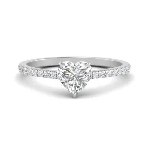 IGI Certified 1/2 - 5 Carat Lab Grown Diamond French Pave Women Engagement Ring 14K Gold