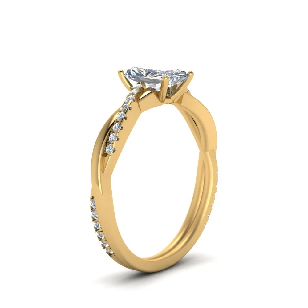 IGI Certified 1/2 - 5 Carat Lab Grown Diamond Infinity Style Side Stone Engagement Ring 14K Gold
