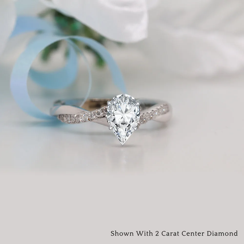 IGI Certified 1/2 - 5 Carat Lab Grown Diamond Infinity Style Side Stone Engagement Ring 14K Gold