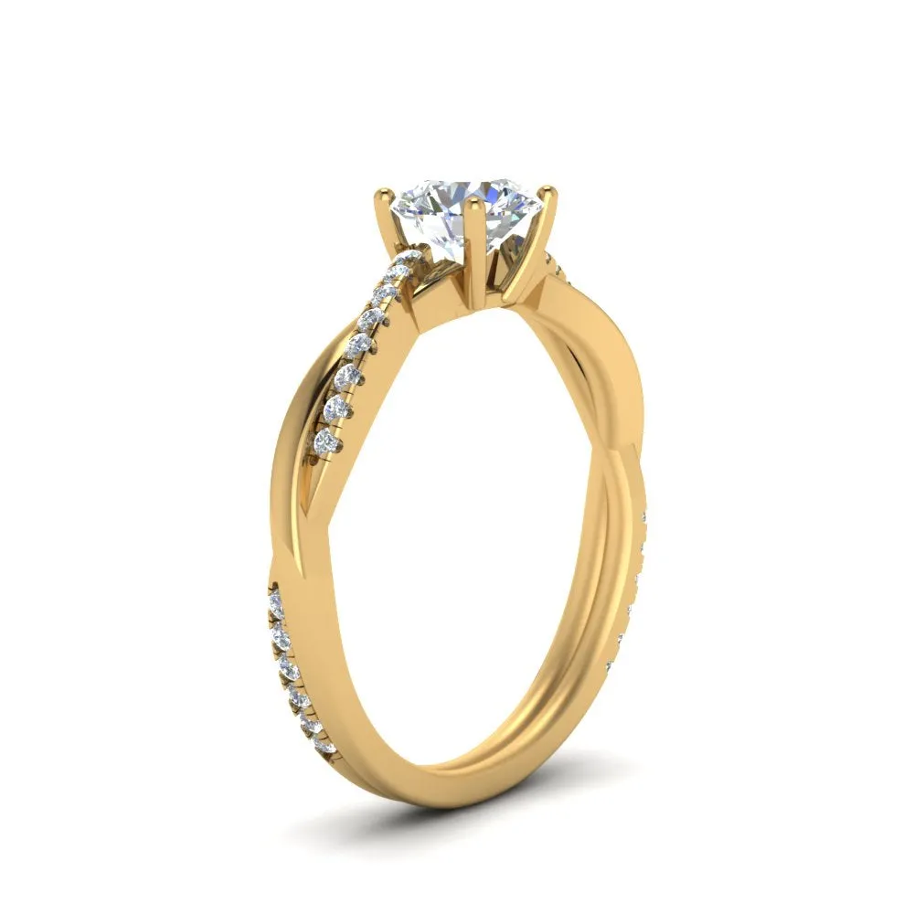IGI Certified 1/2 - 5 Carat Lab Grown Diamond Infinity Style Side Stone Engagement Ring 14K Gold