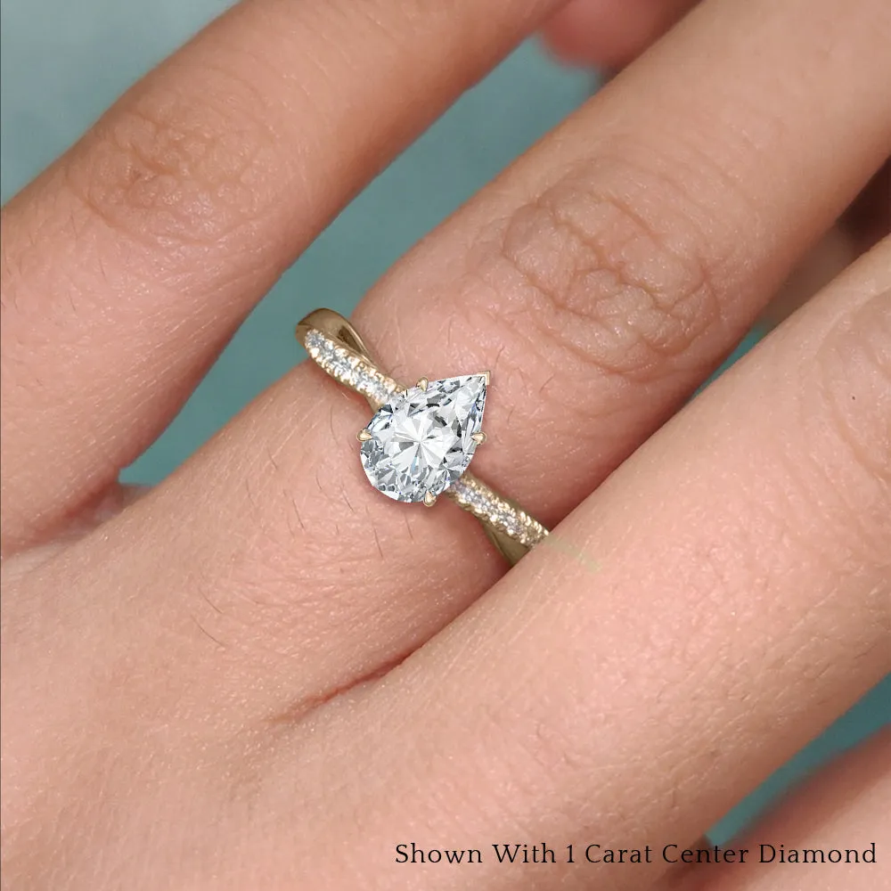 IGI Certified 1/2 - 5 Carat Lab Grown Diamond Infinity Style Side Stone Engagement Ring 14K Gold