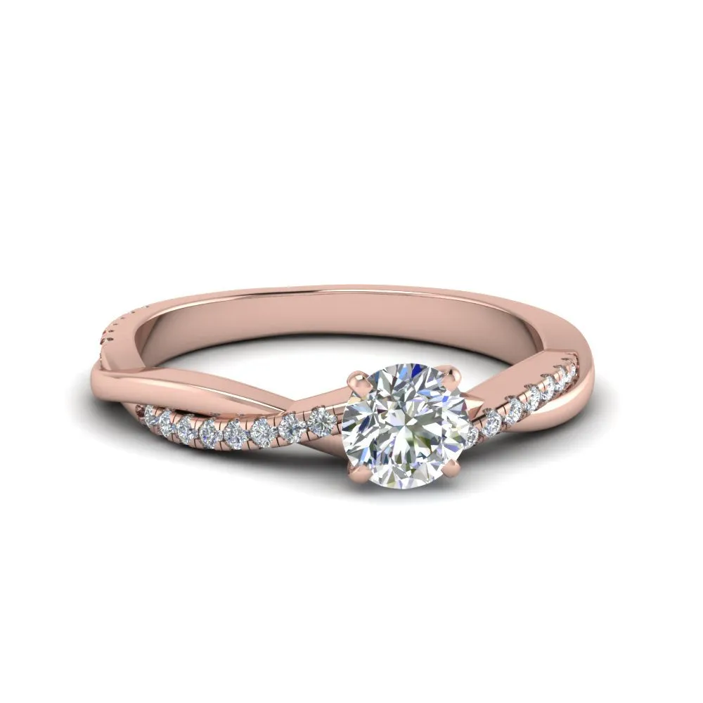 IGI Certified 1/2 - 5 Carat Lab Grown Diamond Infinity Style Side Stone Engagement Ring 14K Gold