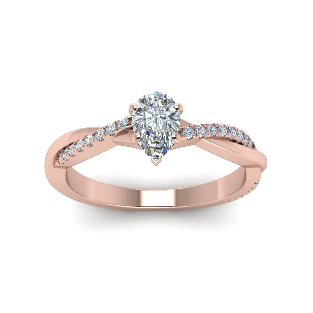 IGI Certified 1/2 - 5 Carat Lab Grown Diamond Infinity Style Side Stone Engagement Ring 14K Gold