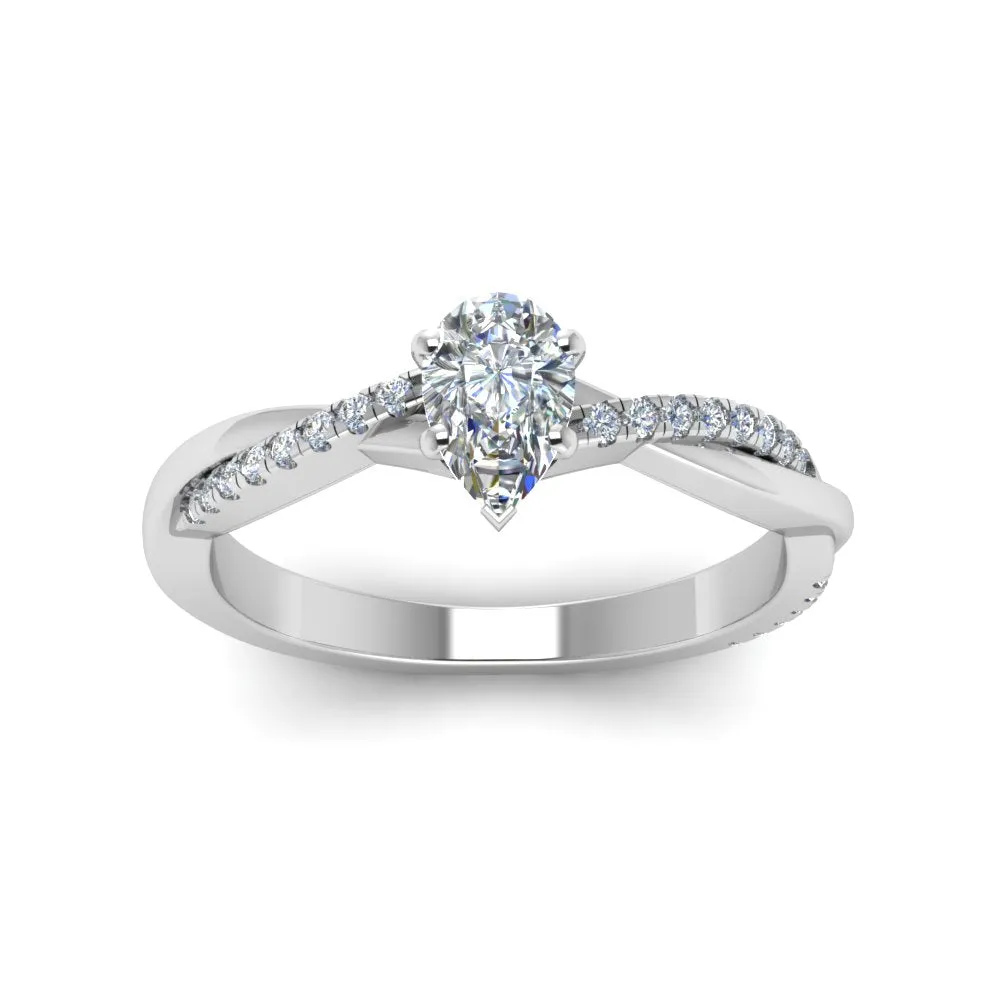 IGI Certified 1/2 - 5 Carat Lab Grown Diamond Infinity Style Side Stone Engagement Ring 14K Gold