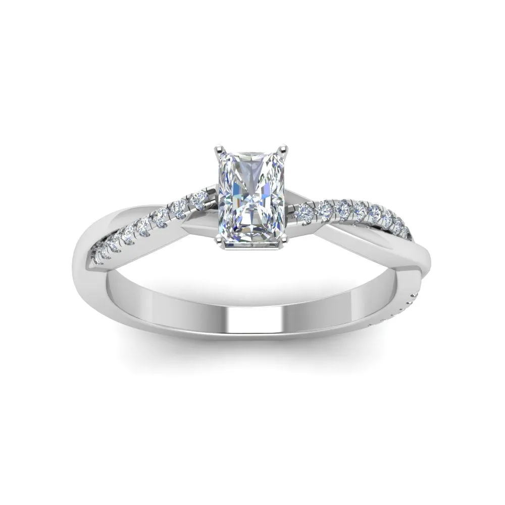 IGI Certified 1/2 - 5 Carat Lab Grown Diamond Infinity Style Side Stone Engagement Ring 14K Gold