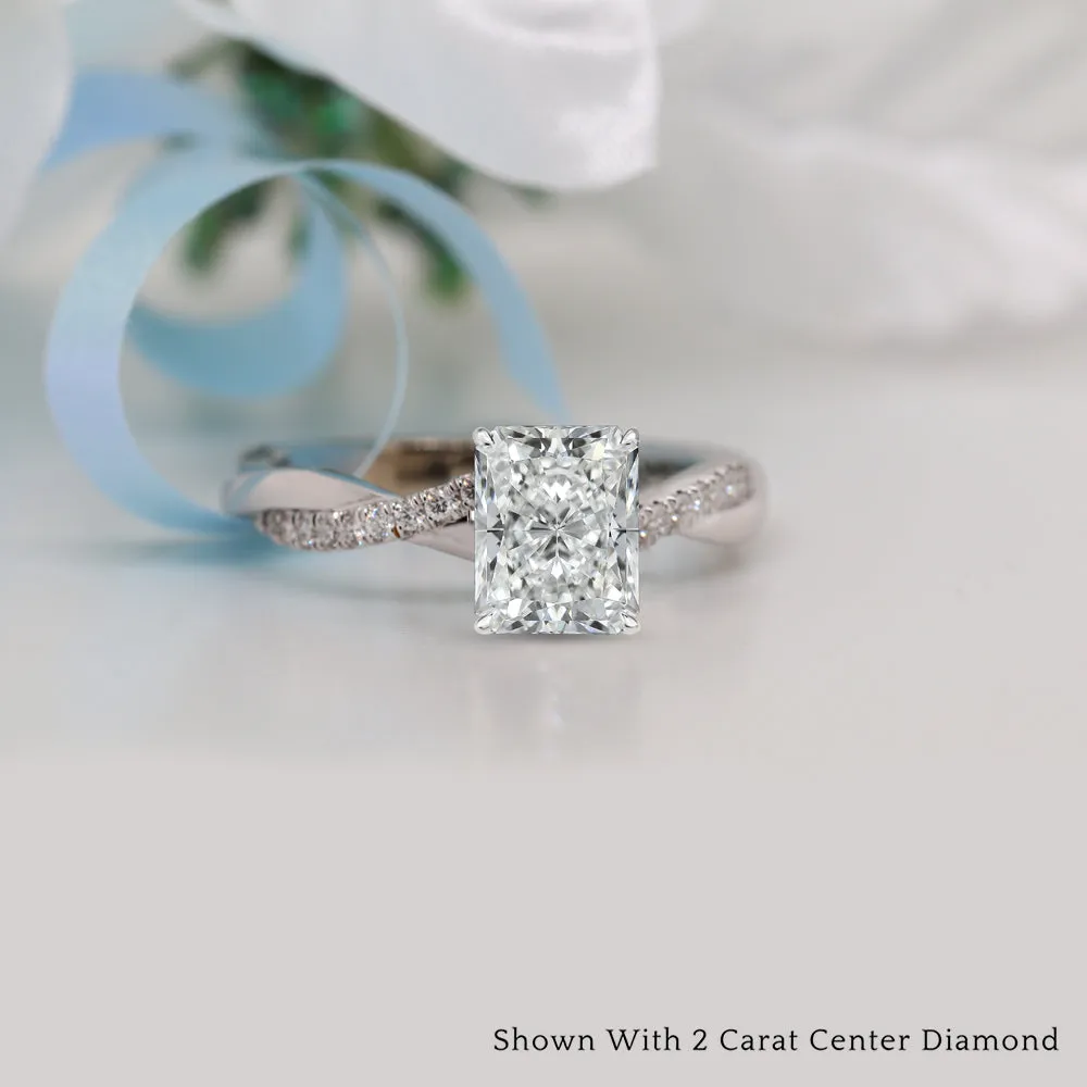 IGI Certified 1/2 - 5 Carat Lab Grown Diamond Infinity Style Side Stone Engagement Ring 14K Gold