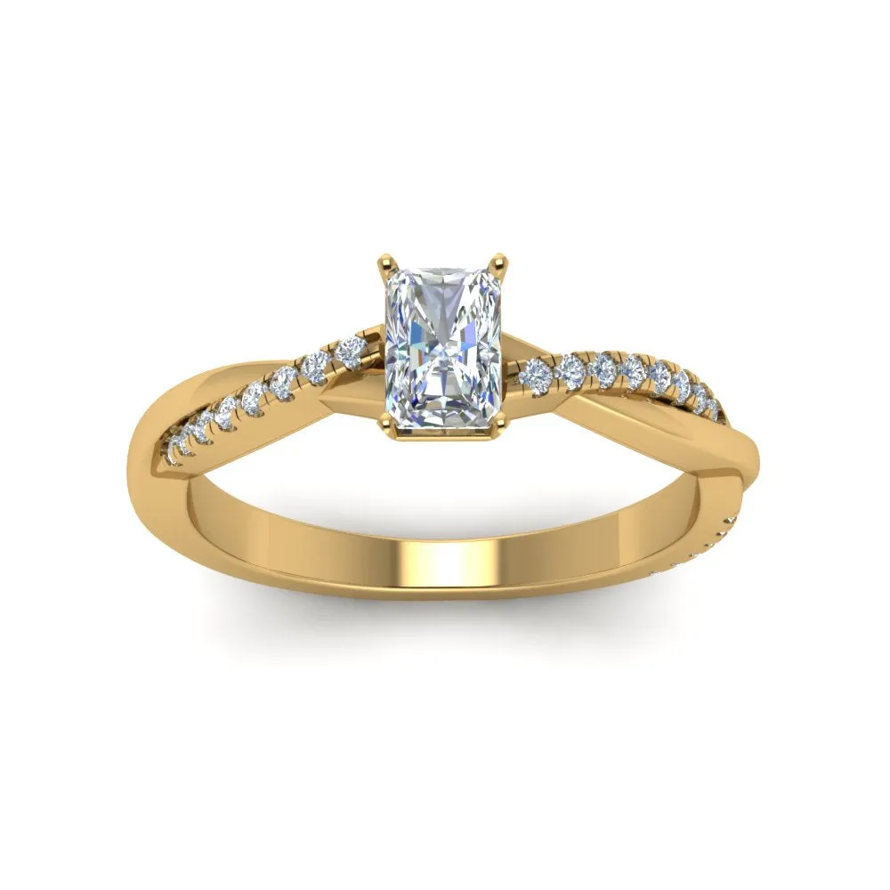 IGI Certified 1/2 - 5 Carat Lab Grown Diamond Infinity Style Side Stone Engagement Ring 14K Gold