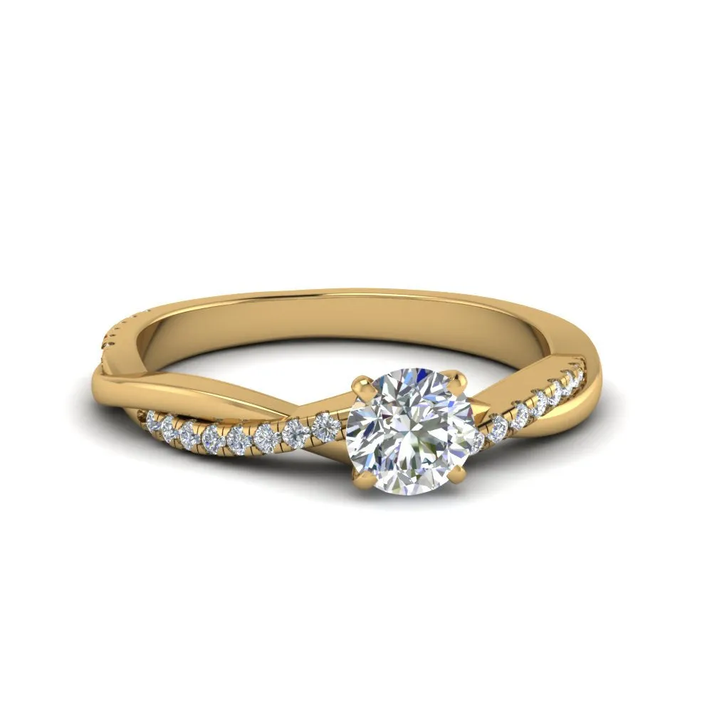 IGI Certified 1/2 - 5 Carat Lab Grown Diamond Infinity Style Side Stone Engagement Ring 14K Gold