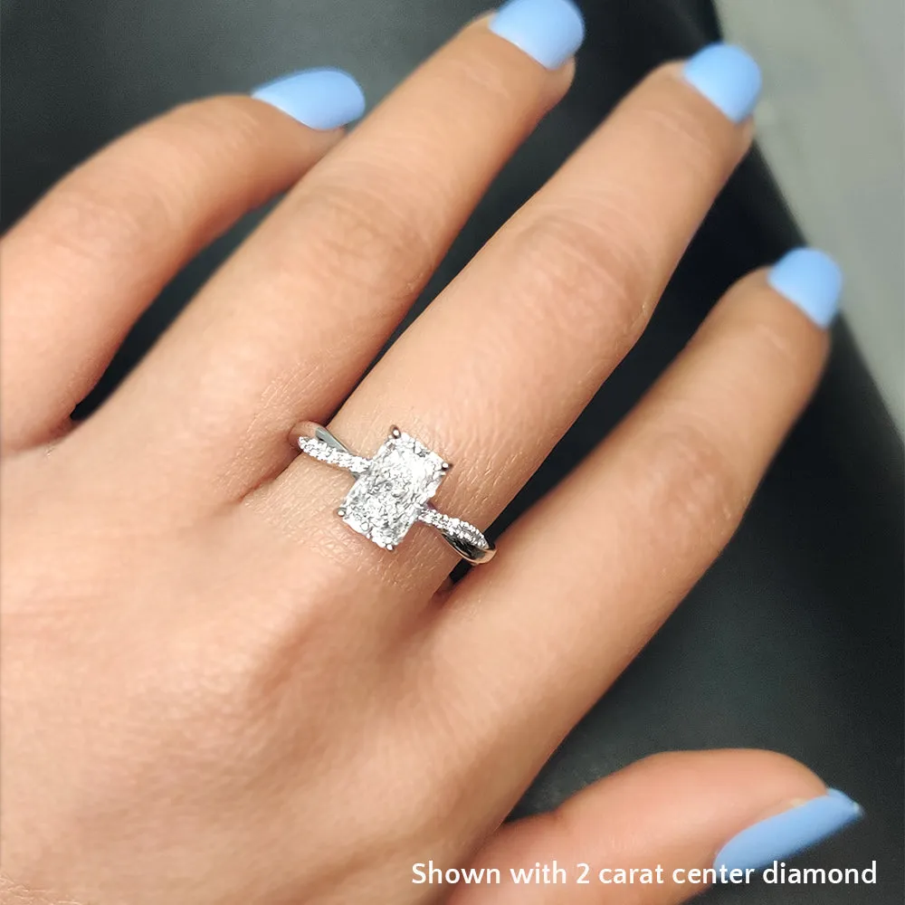 IGI Certified 1/2 - 5 Carat Lab Grown Diamond Infinity Style Side Stone Engagement Ring 14K Gold