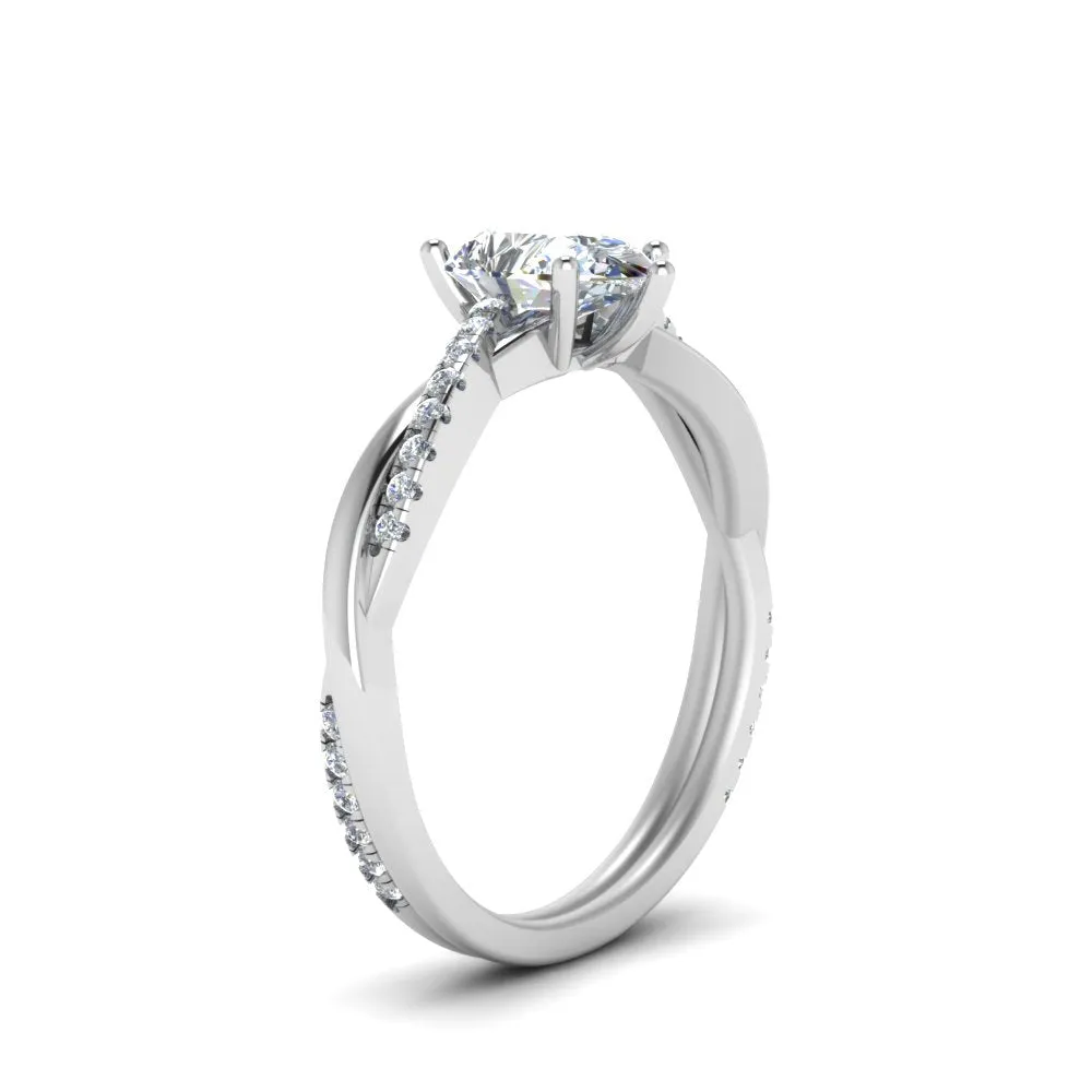 IGI Certified 1/2 - 5 Carat Lab Grown Diamond Infinity Style Side Stone Engagement Ring 14K Gold
