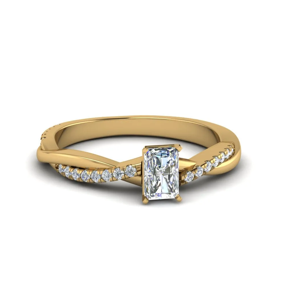 IGI Certified 1/2 - 5 Carat Lab Grown Diamond Infinity Style Side Stone Engagement Ring 14K Gold